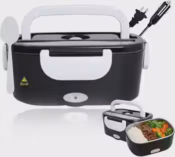 Marmita Elétrica Bivolt Portátil 1,5L com Aquecimento Rápido – 4 Voltagens (110V/220V/12V/24V) para Casa, Carro, Caminhão, Trabalho, Viagem – Recipiente com Divisórias