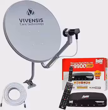 Kit Antena Parabólica Vivensis com Bedin 9900s
