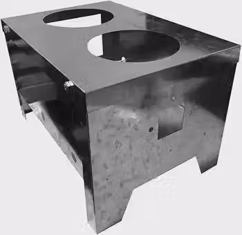 Fogão a Lenha Portátil 2 Bocas Multiuso em Aço Galvanizado, para Camping e Pescaria (FOGÃO MENOR SEM CHAMINÉ)