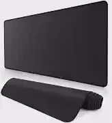 Mouse Pad Grande 90x40 cm Preto com Base Antiderrapante para Teclado e Mouse, Tapete de Mesa Extra Grande para Escritório, Home Office e Setup Gamer