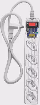 Filtro de Linha CLAMPER iCLAMPER Energia 5, 5 Tomadas, Proteção Contra Surtos Elétricos, 10A, Bivolt, Cabo 1m, Transparente