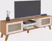 Artely Rack Charlotte para Tv até 75' com 2 Portas, Cinamomo/Off White
