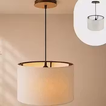 Pendente De Teto Cúlpula 40x25 Cm Luminária Lustre Bivolt Canopla de Madeira