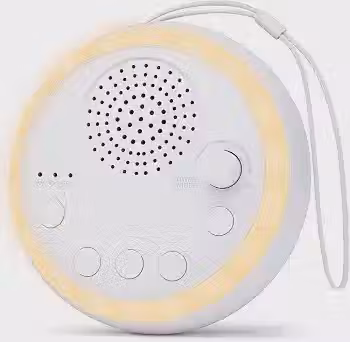 Aparelho de Ruído Branco para Bebê — 16 Sons Naturais, Recarregável USB-C, Luz LED Noturna, Temporizador 15/30/60 e Design Portátil, Melhora o Sono e Reduz Ansiedade e Estresse — Cor Branco