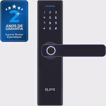 Fechadura Digital de Embutir com Biometria, Elsys, ESF-DE2000B, Preta - Abertura via Biometria e Senha Numérica