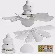 Ventilador Teto LED 60W Bivolt E27 3 Velocidades Controle Remoto Sem Fio