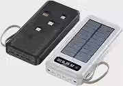 Carregador Portátil Power Bank Solar 20000mah 5 Em1 com LED e lanterna, 4 saídas (Cor preta ou branca)