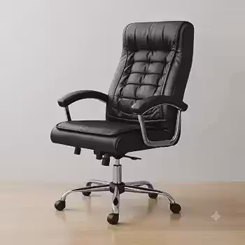 Cadeira de Escritório Presidente Ergonômica Premium – Reclinável com Sistema Relax, Molas Ensacadas, Altura Ajustável, Giratória, Couro Sintético Executivo, Preta