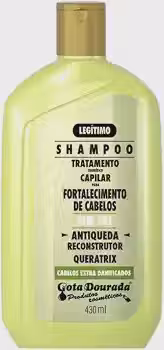 Shampoo Antiqueda Gota Dourada Reconstrutor Queratrix, Fortalecimento de Cabelos Extra Danificados, Sem Sal, 430ml