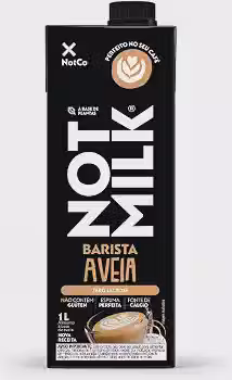 Bebida Vegetal NotCo NotMilk Barista 1L, Feito com Ingredientes 100% Vegetais, Sabor Leite, Feito com Aveia, Sem Lactose, Sem Glúten, Ideal para Bebidas com Café, Chá e Matchá, Plant-Based, Vegano