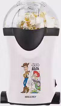 Pipoqueira Elétrica Mallory Toy Story – Pipocas Sequinhas e Sem Óleo, Bocal Expedidor, Copo Medidor para Manteiga e Pés Antiderrapantes - 220V