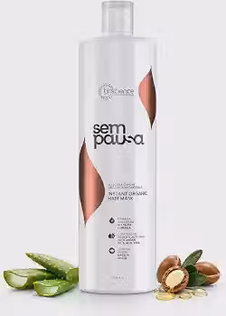 Máscara Alisadora Orgânica Sem Pausa Brscience 1L - Alisamento em 15 Minutos - Tratamento Disciplinante, Sem Formol, para Todos os Tipos de Cabelos - Ação Imediata, Dermatologicamente Testada, Hidratação e Brilho