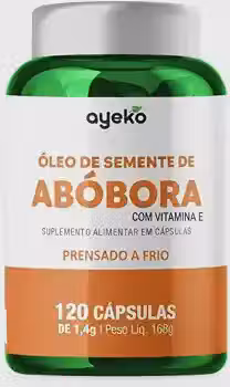 Óleo de Semente de Abóbora Com Vitamina E Prensado a Frio 120caps Ayeko
