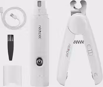 Triturador de unhas para cães, kit de cortadores e aparadores de unhas para cães, triturador de unhas elétrico super silencioso para animais de estimação, recarregável