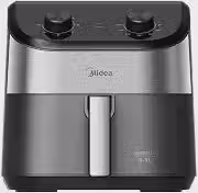 Fritadeira Midea Air Fryer 5,5L, design de dois botões, ampla faixa de temperatura de 80°C a 200°C, cesto antiaderente e prato para vegetais, 1900W, 110V, FWM55P1