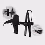 Organizador de Parede para Secador e Chapinha Suporte Preto com Fixação Parafusos e Buchas Porta Prancha Banheiro ELETROSTOCK SHOP