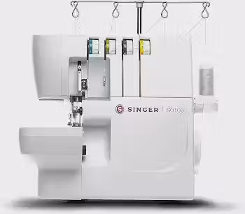 Máquina de Costura Overlock Singer S0105 127V, 6 Tipos de Pontos, 1300 PPM, Braço Livre, LED, 1 ou 2 Agulhas