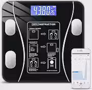Balança Digital Bioimpedância Premium Bluetooth com App Saúde iOS Android para IMC Gordura Corporal Massa Muscular Massa Óssea Água Corporal Taxa Metabólica BMR Alta Precisão Vidro Temperado LED Luxo