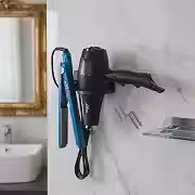 Suporte de Parede em ABS para Secador e Chapinha – Reforçado, Durável e Fácil Instalação (Preto)