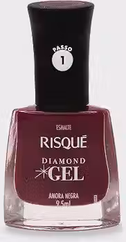 Risqué Esmalte Diamond Gel Amora Negra Cremoso 9 5Ml Amora Negra 9.5 Ml