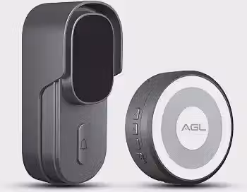 Campainha Wi-Fi Toc Fácil Áudio AGL – Porteiro Inteligente com Notificações no Smartphone, Abertura de Fechadura, Sem Fio, Compatível com AGL Home, Tuya e SmartLife – Preto