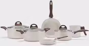 Brinox - Jogo de Panelas Antiaderente Ceramic Life 6 Peças Smart Plus - Vanilla