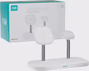 Carregador indução 3 em 1 | Para Smartphone, AirPod, Apple Watch com Abajur