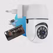 Câmera de Segurança Tomada Sem Fio 2MP WiFi Visão 360° HD 1080p Câmera IP Infravermelho Controle via App 2 Modos de Visão Noturna Áudio Bidirecional Detecção de Movimento Premium