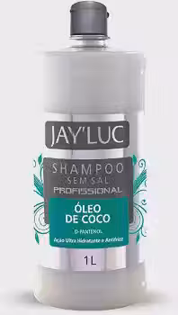Shampoo Profissional Óleo De Coco Sem Sal Jay Luc 1L, Xampu Ultra Hidratante Com Óleo De Coco E D-Pantenol, Branco, Combate O Frizz E Nutre Intensamente, Beleza E Cuidado Em Cada Detalhe, Bico Dosador
