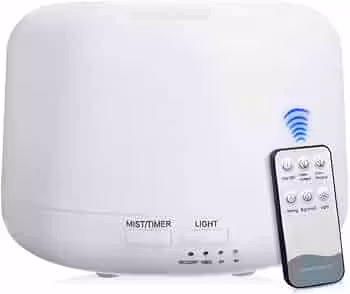 Umidificador De Ar 500ml Difusor De Aromas Ultrassônico Grande Potente, Difusor De Óleo Essencial, Abajur Led, Luminaria Colorida Com Controle Remoto (Branco - 500 Ml)
