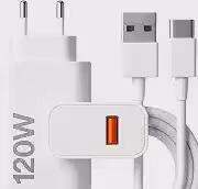 Carregador Super Turbo 120W Tipo C (USB-A) + Cabo USB-C de 1m, Compatível com Iphone,Android, Tablets, Notebooks Ultra Rapido Premium