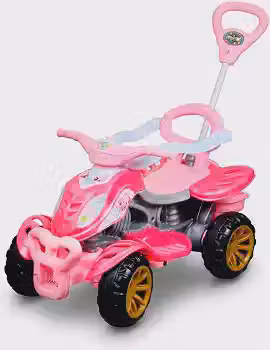 Quadriciclo Carrinho de passeio infantil Gatinha Star Empurrador Pedal e Buzina