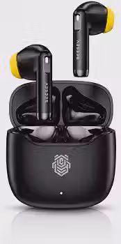 Fone de Ouvido Bluetooth 6.0 TWS Sem Fio Wireless, Graves Potentes, Controle por Toque, Até 7 Horas de Reprodução, Esportivo Compatível com iOS e Android, Beesev BSV-202 (Preto)