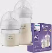 Philips Avent Kit de Mamadeira Pétala 3.0, 125ml Bico Fluxo Lento (fluxo 2), 260ml Bico Fluxo Médio (fluxo 2), 2 Un Branca- SCD838/26
