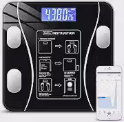 Balança Digital com Bioimpedância Bluetooth até 140kg, App para Android e iOS, 13 Indicadores Corporais, IMC, Gordura Corporal, Massa Muscular, Água Corporal, Visor LED e Alta Precisão