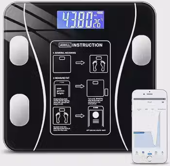 Balança Digital com Bioimpedância Bluetooth até 140kg, App para Android e iOS, 13 Indicadores Corporais, IMC, Gordura Corporal, Massa Muscular, Água Corporal, Visor LED e Alta Precisão