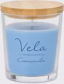 Vela Aromatizante com Tampa Aromas Delicados Camomila Castanho Cerejeira (camomila)