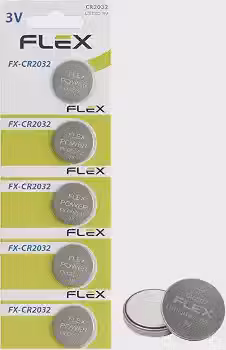 Pilha Bateria, Flex, Botão, CR2032, 3V, Cartela Com 5