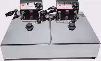 Fritadeira Elétrica Industrial 2 Cubas 10L com Tampa - Praticidade e eficiência para Diversos Ambientes (220V)