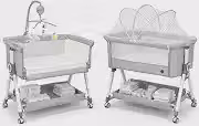 Berço Portátil Moisés SleepGuard Ragaluma com Balanço Mobile Musical Altura Regulável e Proteção contra Insetos Suporta até 15kg