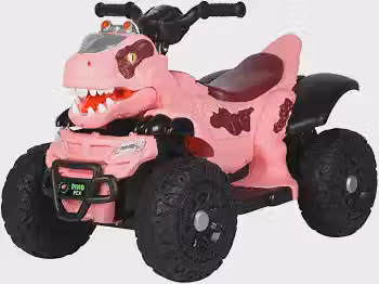 Quadriciclo Elétrico Infantil Marcha Frente/Ré Dino MaxiToys (Rosa)