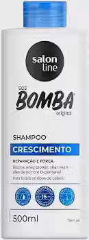 Salon Line, Shampoo, SOS Bomba, Crescimento, Reparação e Força - Todos os Tipos de Cabelos, 500 ml