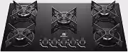 Electrolux Cooktop 5 Bocas a Gás Electrolux Mesa de Vidro Efficient Grade de Aço Fosco (KE5GR) Bivolt