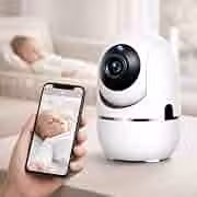 Câmera Smart Segurança Baba Eletrônica Ip WiFi Giratória Panorâmica Visão Noturna Detecção Movimento Microfone Antena Full HD Vigilância Ambiente Interno Externos Monitoramento Inteligente Bebês Pets