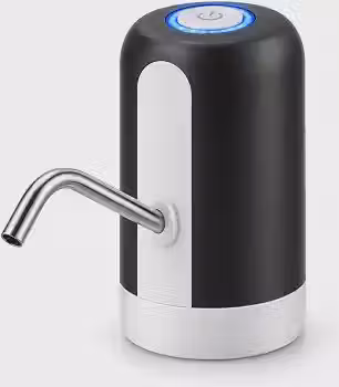 Bomba Elétrica para Galão de Água 5L a 20L Recarregável USB, Bebedouro Portátil Automático com Botão de 1 Toque e Tubo em Aço Inox para Garrafão de Água