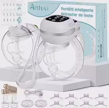 ANTUVI 2 In 1 Vestível de Tirar Leite, Elétrica Extratora de Leite, Portátil Bomba Coletor de Leite, 3 Modos Multidimensional, Livre de BPA