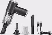 Aspirador Portátil Sem Fio para Carro e Casa – Mini Aspirador Automotivo Recarregável USB com Forte Sucção, de Mão Compacto com Bicos para Cantos, Teclado e Estofados