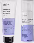 Kit Clareador e Inibidor de Pelos Labotrat Dermo Skin com Sabonete Esfoliante 80ml e Sérum Clareador 30ml Clareia Manchas Reduz Pelos e Foliculite para Axilas e Virilha com Tecnologia Nanotecnológica