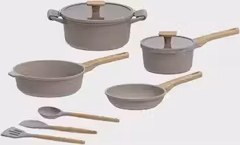 Jogo de Panelas Brinox 4 Peças Ceramic Life Premium Cast + Utensilios - Areia