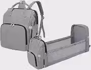 Mochila Maternidade 3 em 1 com Berço Portátil, Impermeável, Compartimento Térmico, 14 Bolsos e Trocador